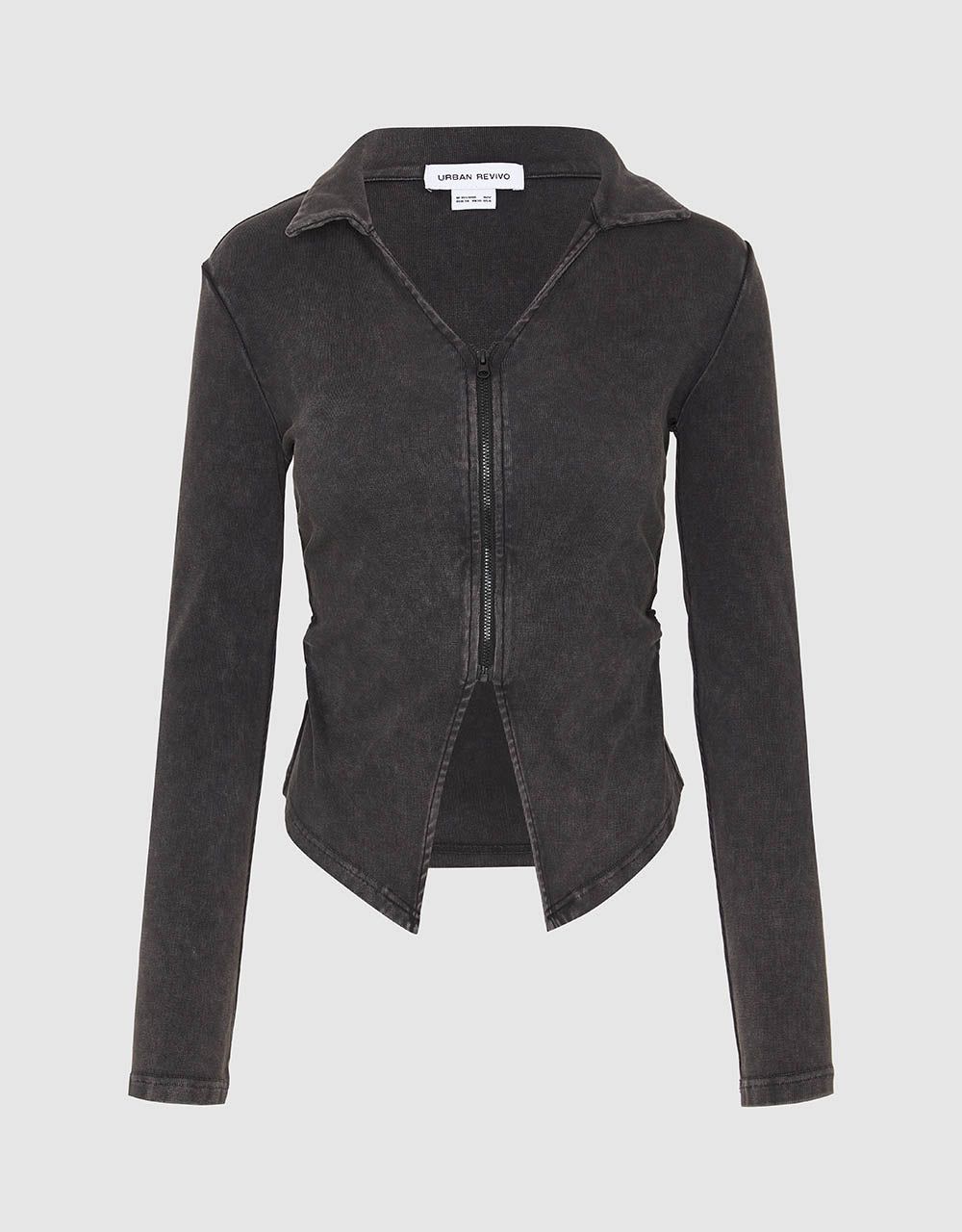 Zipper Front Knitted Skinny Shirt sold by Urban Revivo product image thumbnail 2