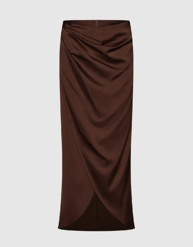 Ruched Midi Straight Skirt sold by Urban Revivo