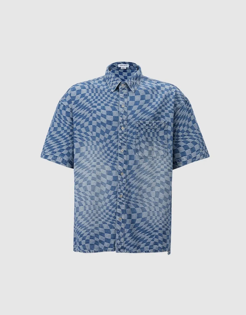 Checkered Denim Shirt sold by Urban Revivo