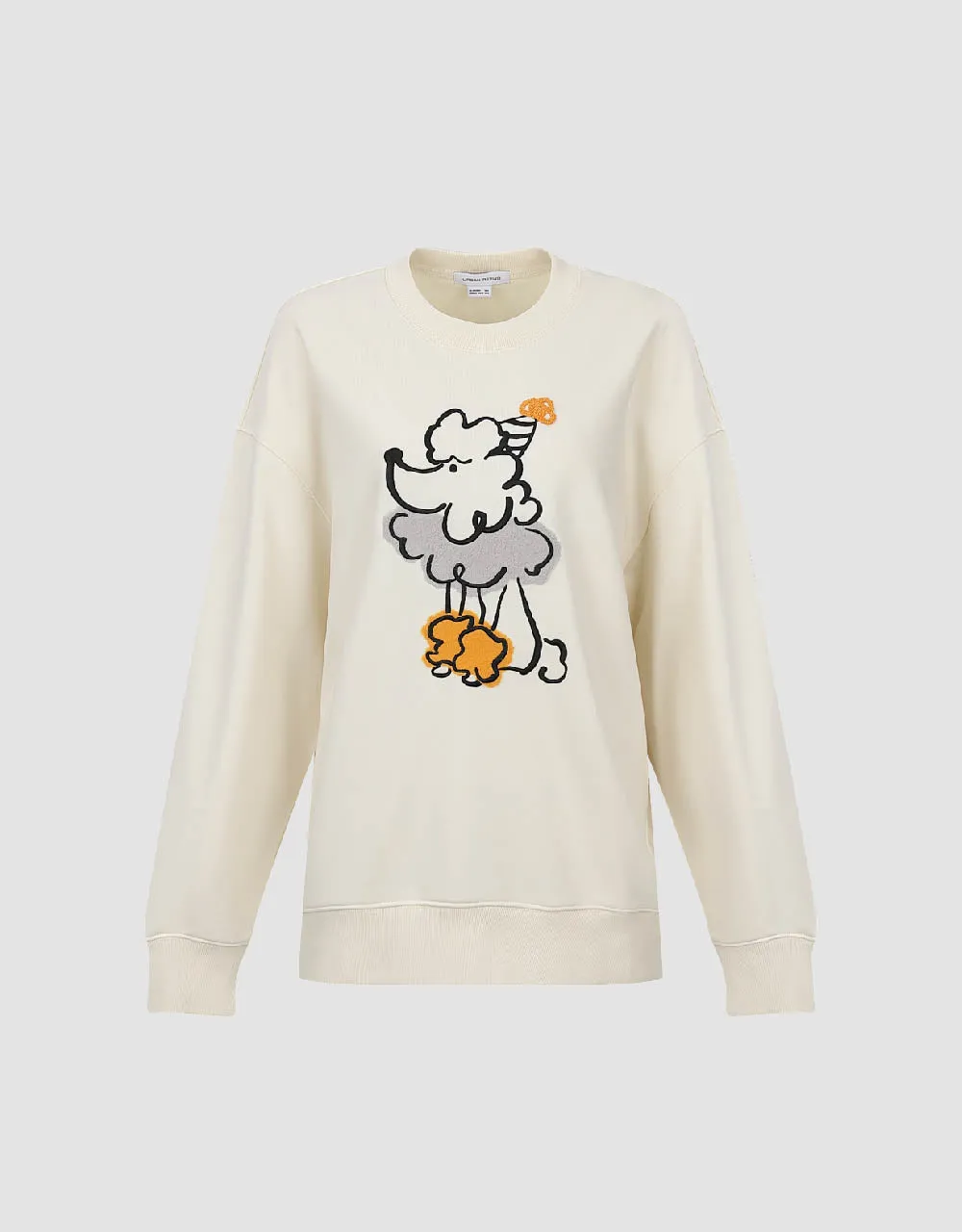 Poodle Printed Crew Neck Loose Sweatshirt sold by Urban Revivo product image thumbnail 2