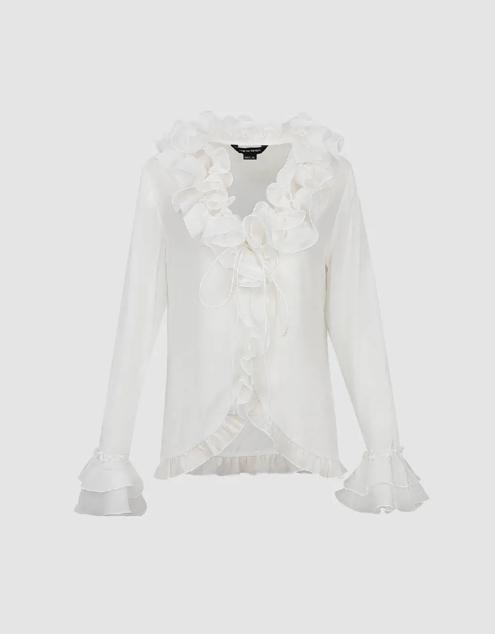 Ruffle V-Neck Tie Front Blouse sold by Urban Revivo product image thumbnail 2