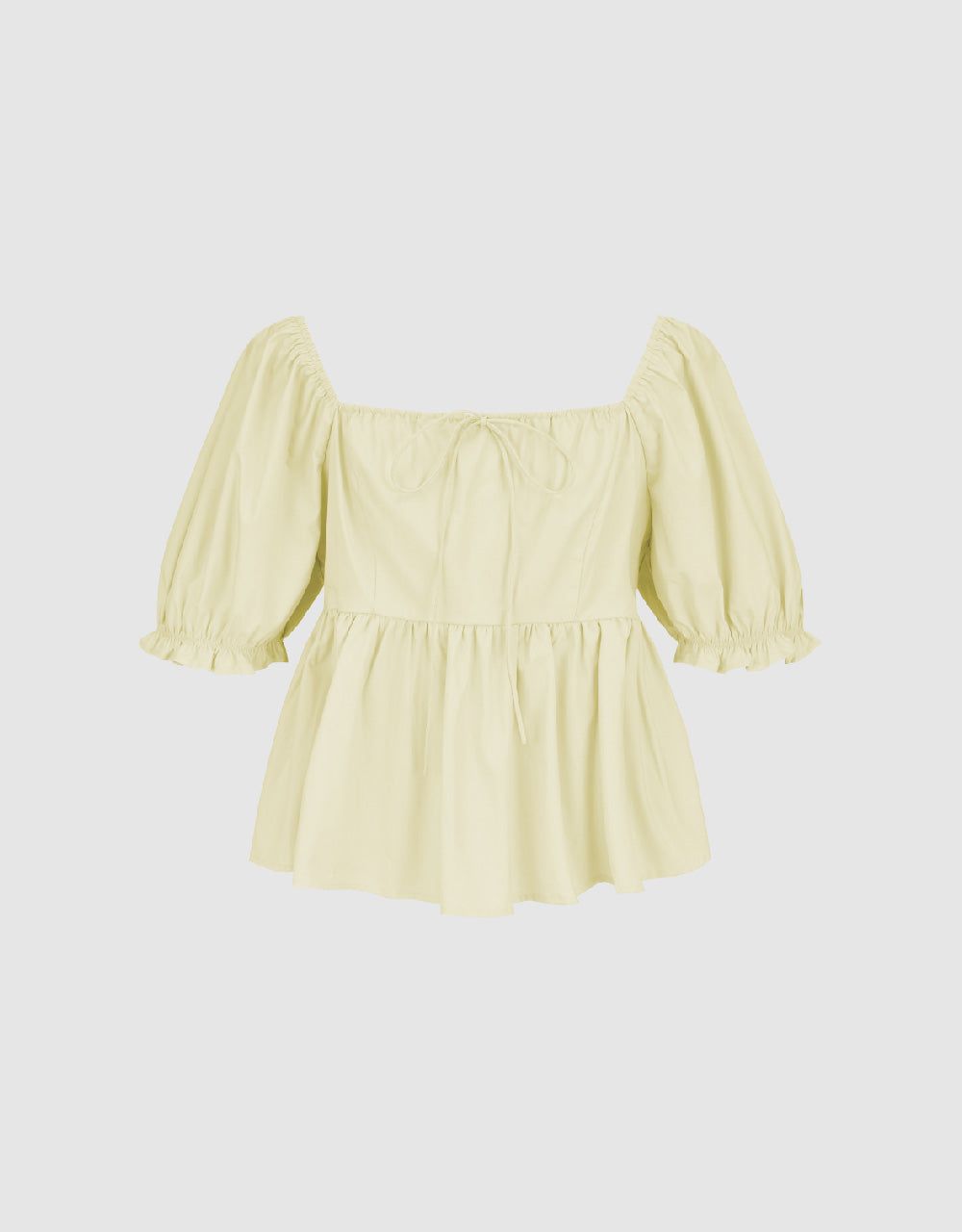 Puff Sleeve Square-cut Collar Overhead Shirt sold by Urban Revivo product image thumbnail 2