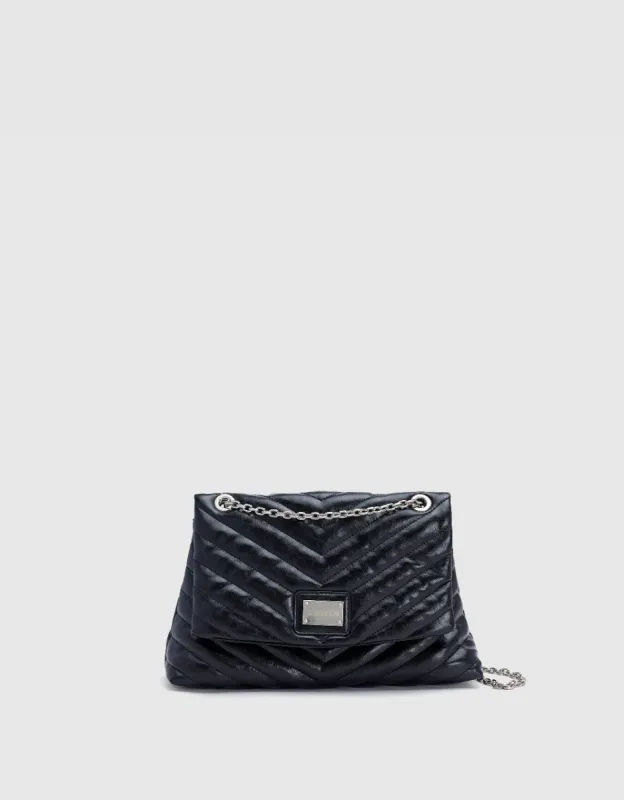 Chevron Vegan Leather Shoulder Bag sold by Urban Revivo