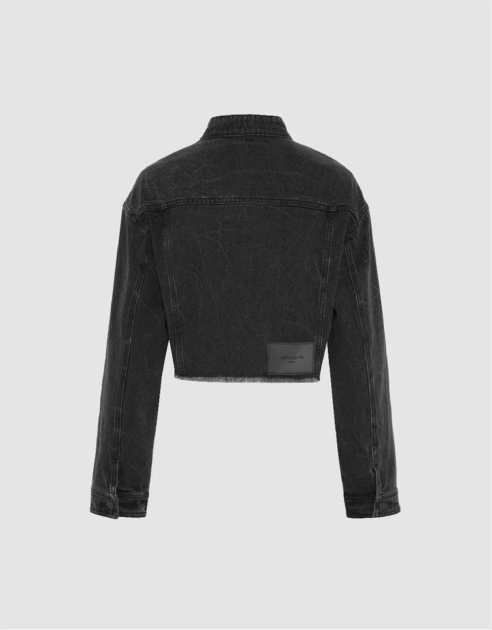 Raw Hem Zipper Front Denim Jacket sold by Urban Revivo product image thumbnail 5
