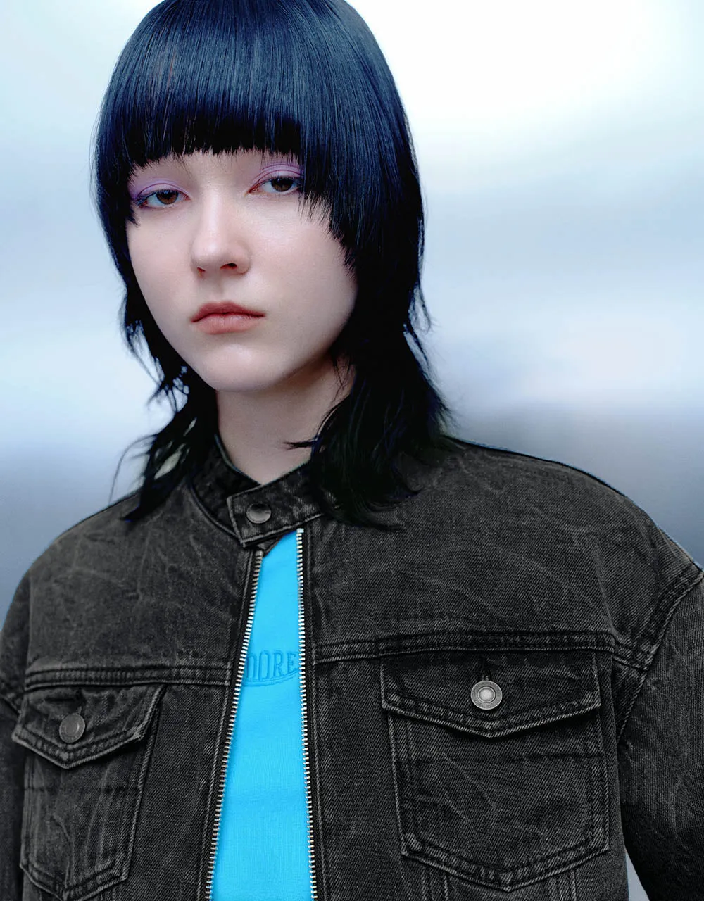 Raw Hem Zipper Front Denim Jacket sold by Urban Revivo product image thumbnail 4