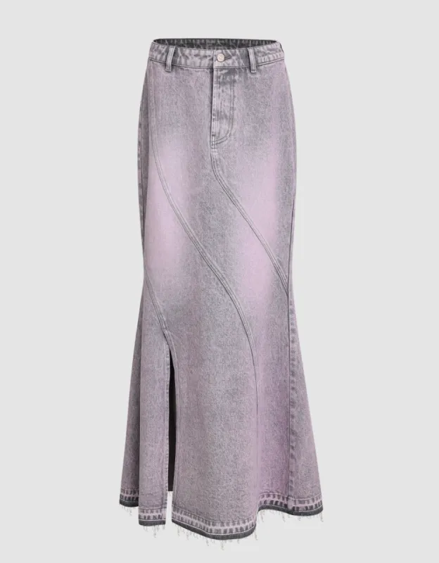 Midi Fishtail Denim Skirt sold by Urban Revivo