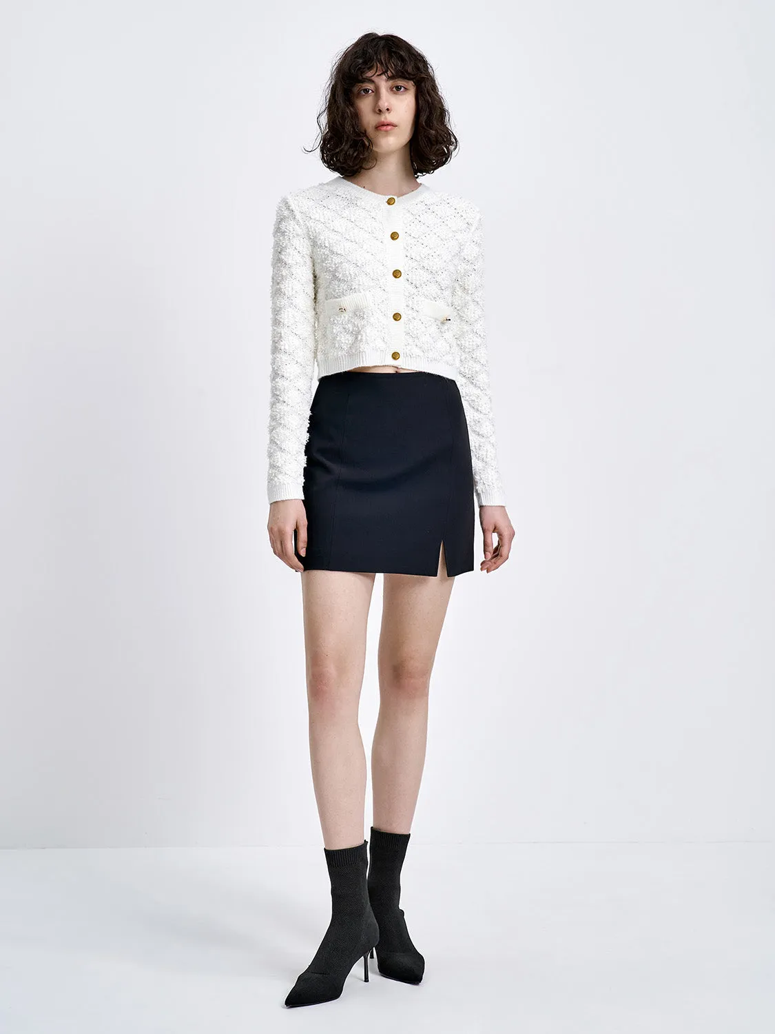 Crew Neck Knitted Cardigan sold by Urban Revivo product image thumbnail 5