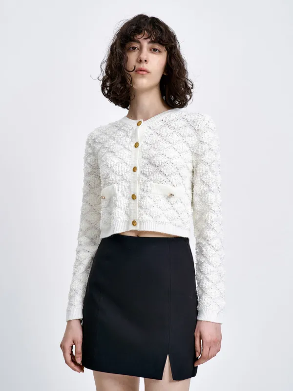 Crew Neck Knitted Cardigan sold by Urban Revivo