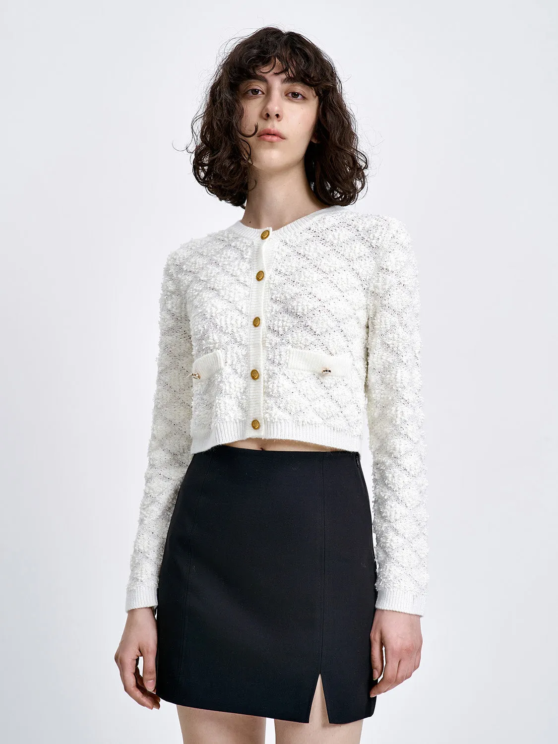 Crew Neck Knitted Cardigan sold by Urban Revivo