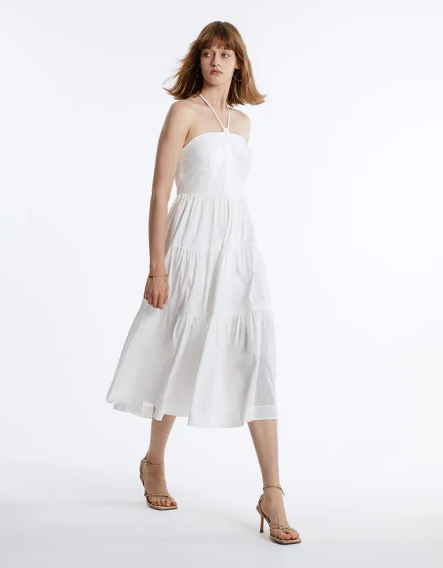 Halter Tiered Midi Dress sold by Urban Revivo