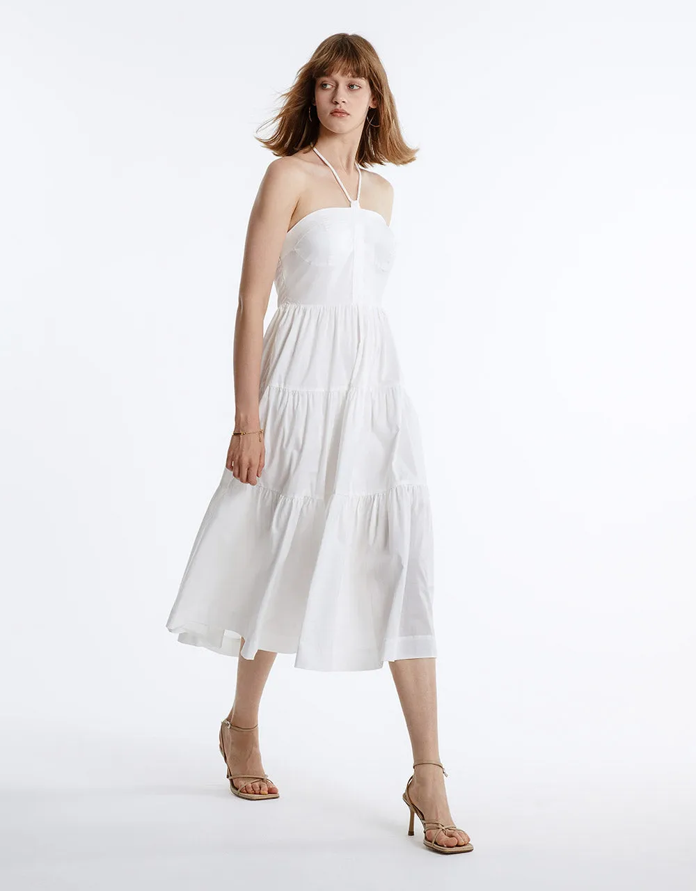 Halter Tiered Midi Dress sold by Urban Revivo