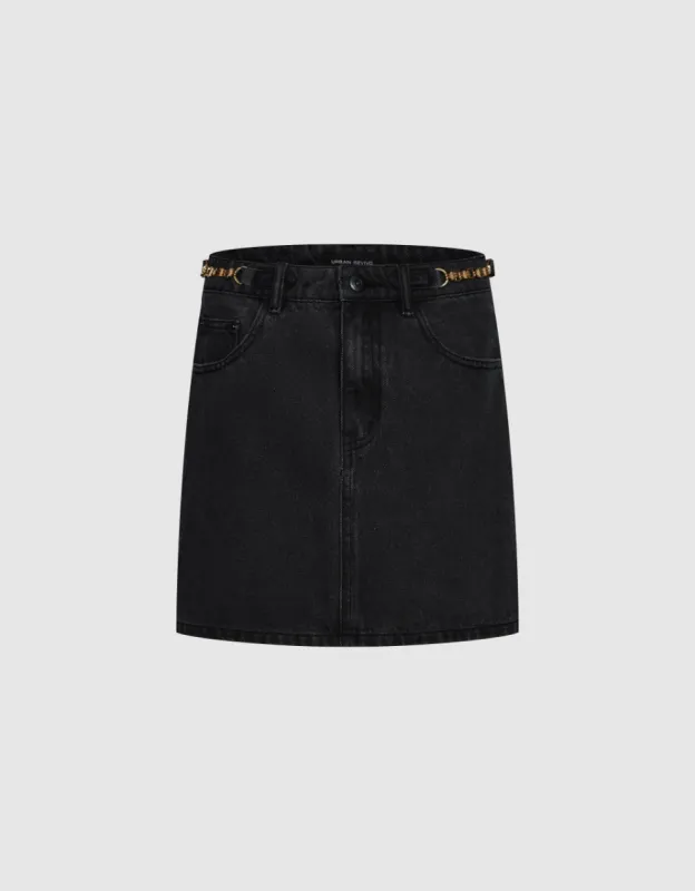 Mini Straight Denim Skirt sold by Urban Revivo