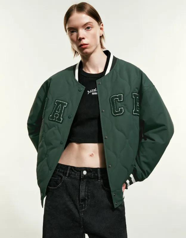 Letter Embossed Bomber Jacket sold by Urban Revivo