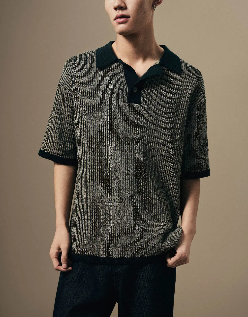Lapel Knitted T-Shirt sold by Urban Revivo product image thumbnail 2