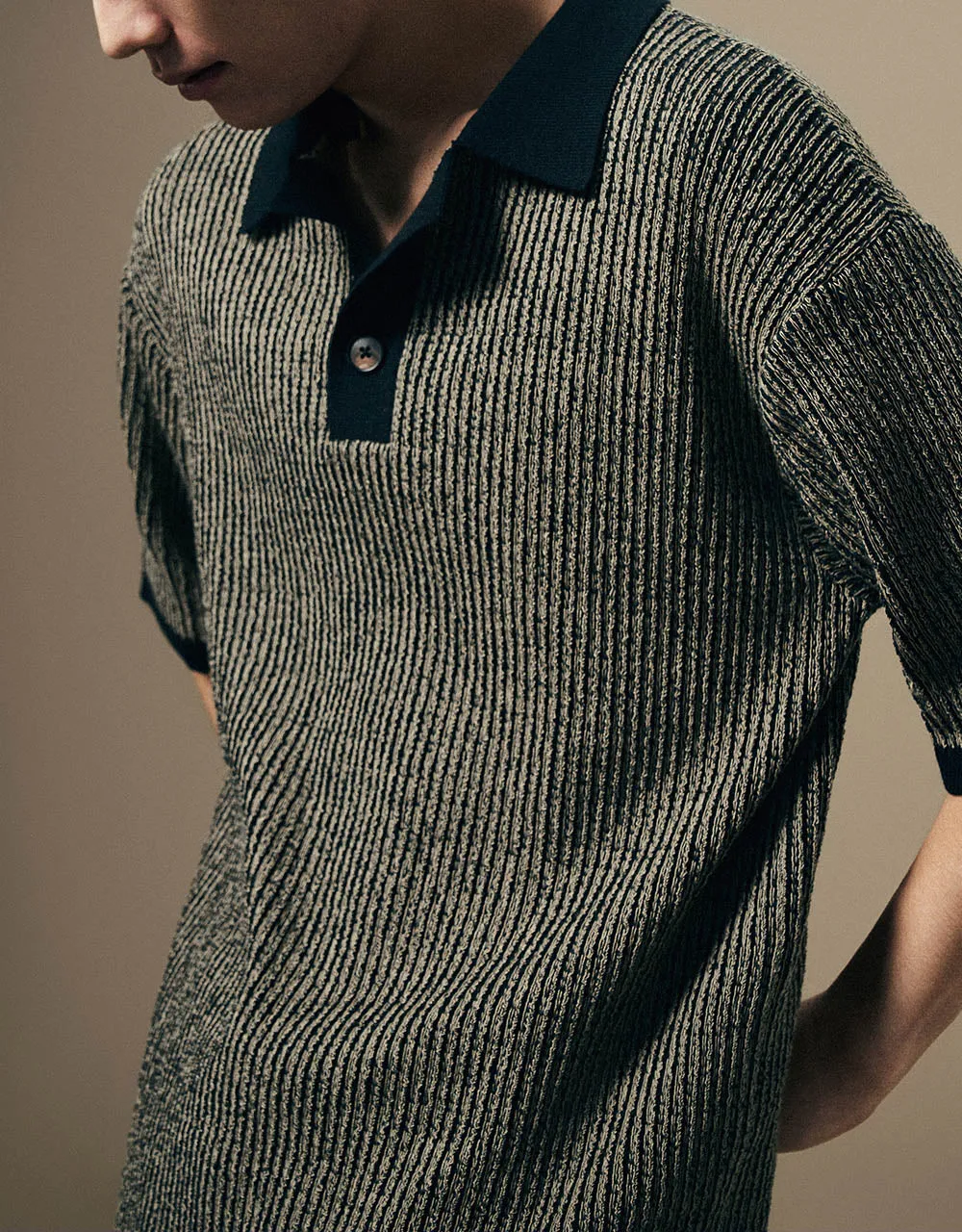 Lapel Knitted T-Shirt sold by Urban Revivo product image thumbnail 4