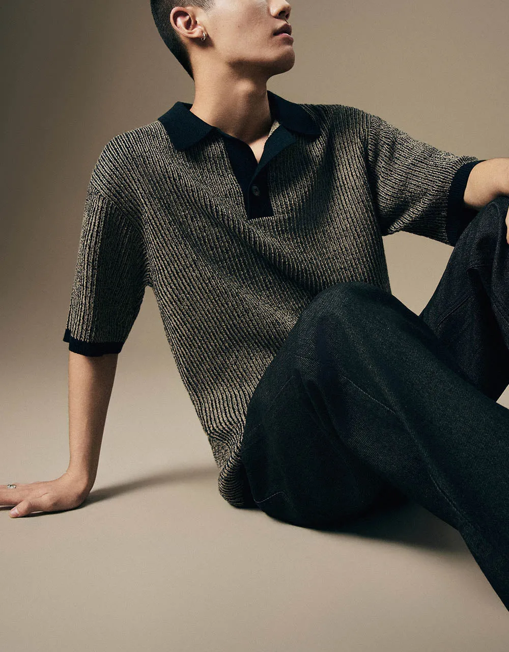 Lapel Knitted T-Shirt sold by Urban Revivo product image thumbnail 3