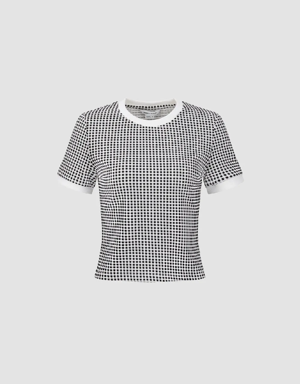 Checkered Crew Neck Knitted T-Shirt sold by Urban Revivo product image thumbnail 2