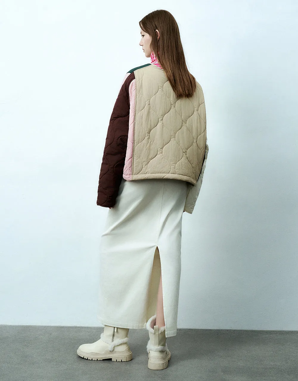 Colorblocks Crew Neck Padded Coat sold by Urban Revivo product image thumbnail 4