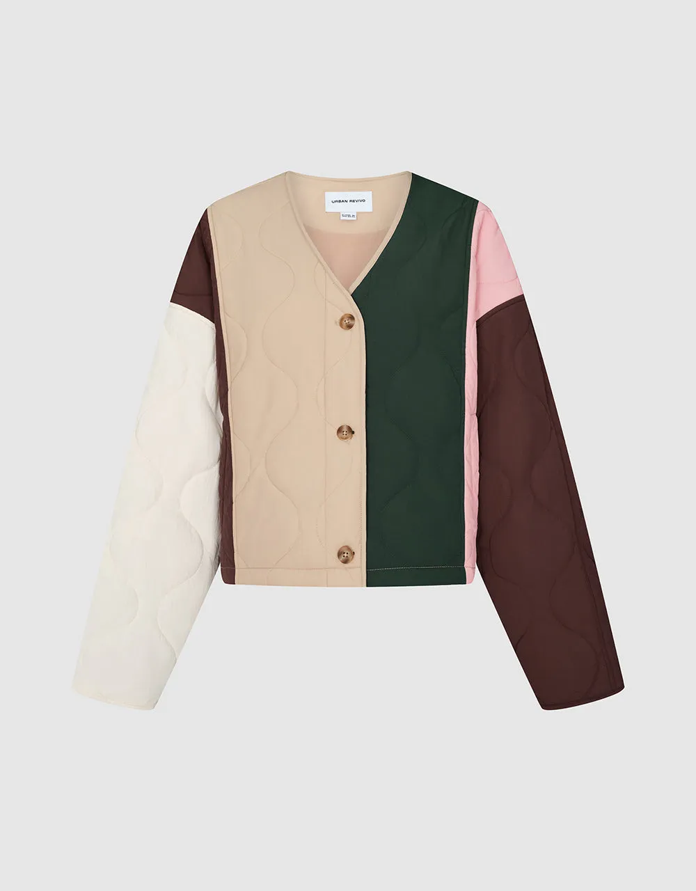 Colorblocks Crew Neck Padded Coat sold by Urban Revivo product image thumbnail 2