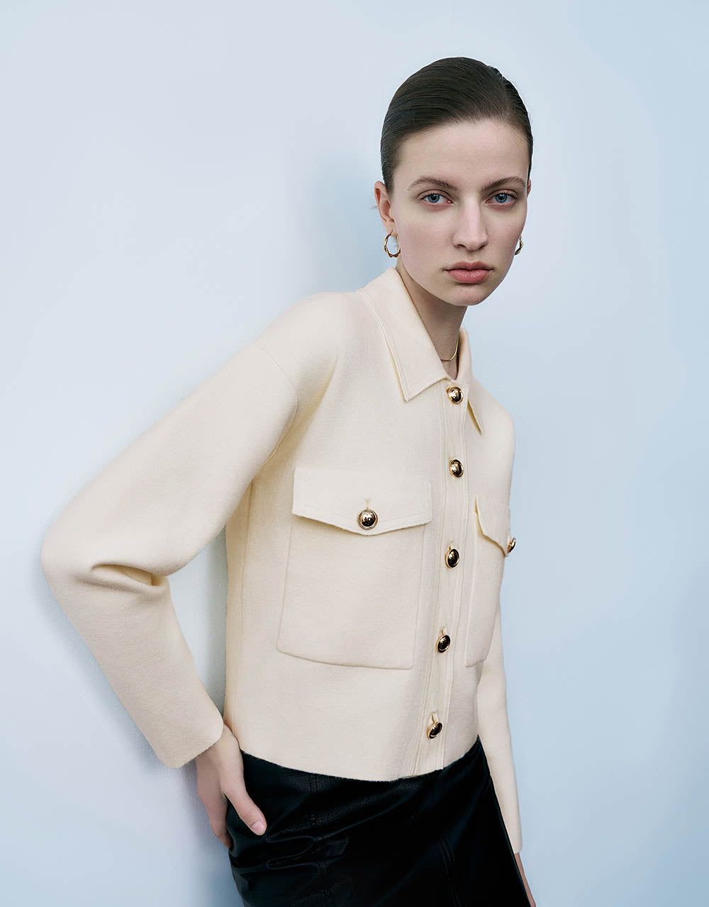 Knitted Cardigan With Shirt Collar sold by Urban Revivo product image thumbnail 3