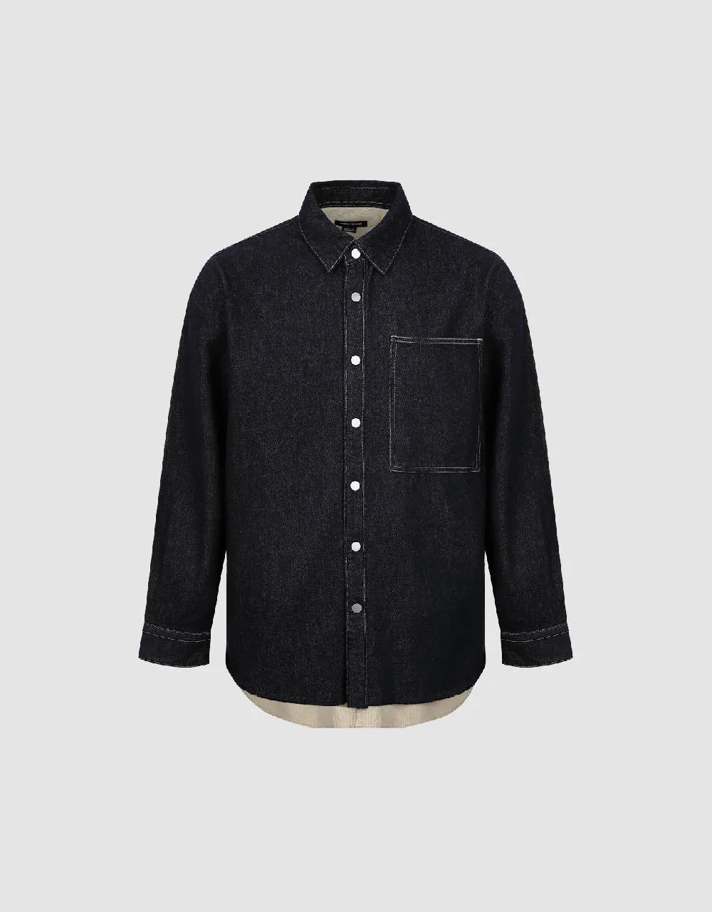 Press Buttoned Loose Denim Shirt sold by Urban Revivo product image thumbnail 2