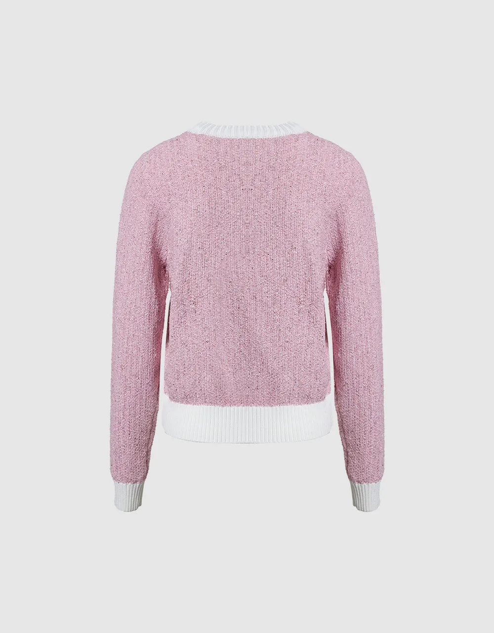 Tweed Crew Neck Knitted Cardigan sold by Urban Revivo product image thumbnail 5