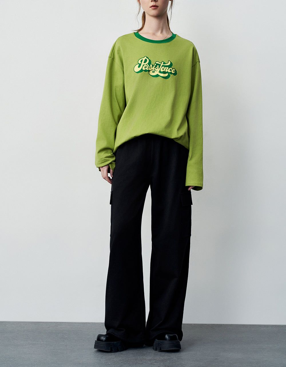 Drawstring Waist Knitted Wide-Leg Pants sold by Urban Revivo product image thumbnail 2