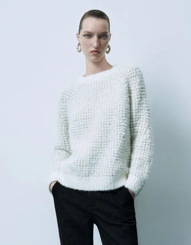 Waffle Textured Raglan Sleeve Sweater sold by Urban Revivo