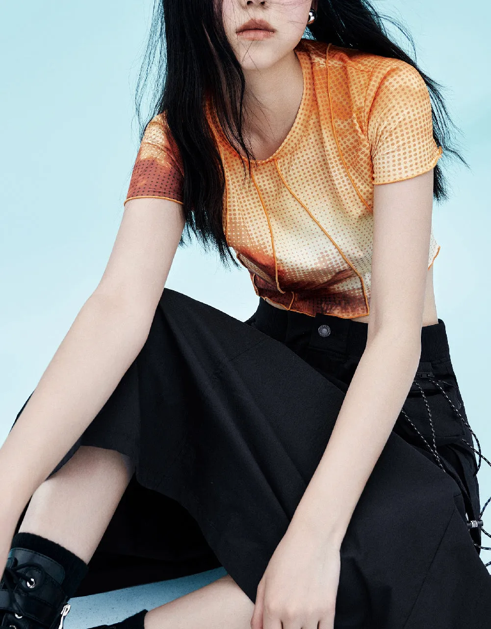 Printed Crew Neck Skinny T-Shirt sold by Urban Revivo product image thumbnail 5