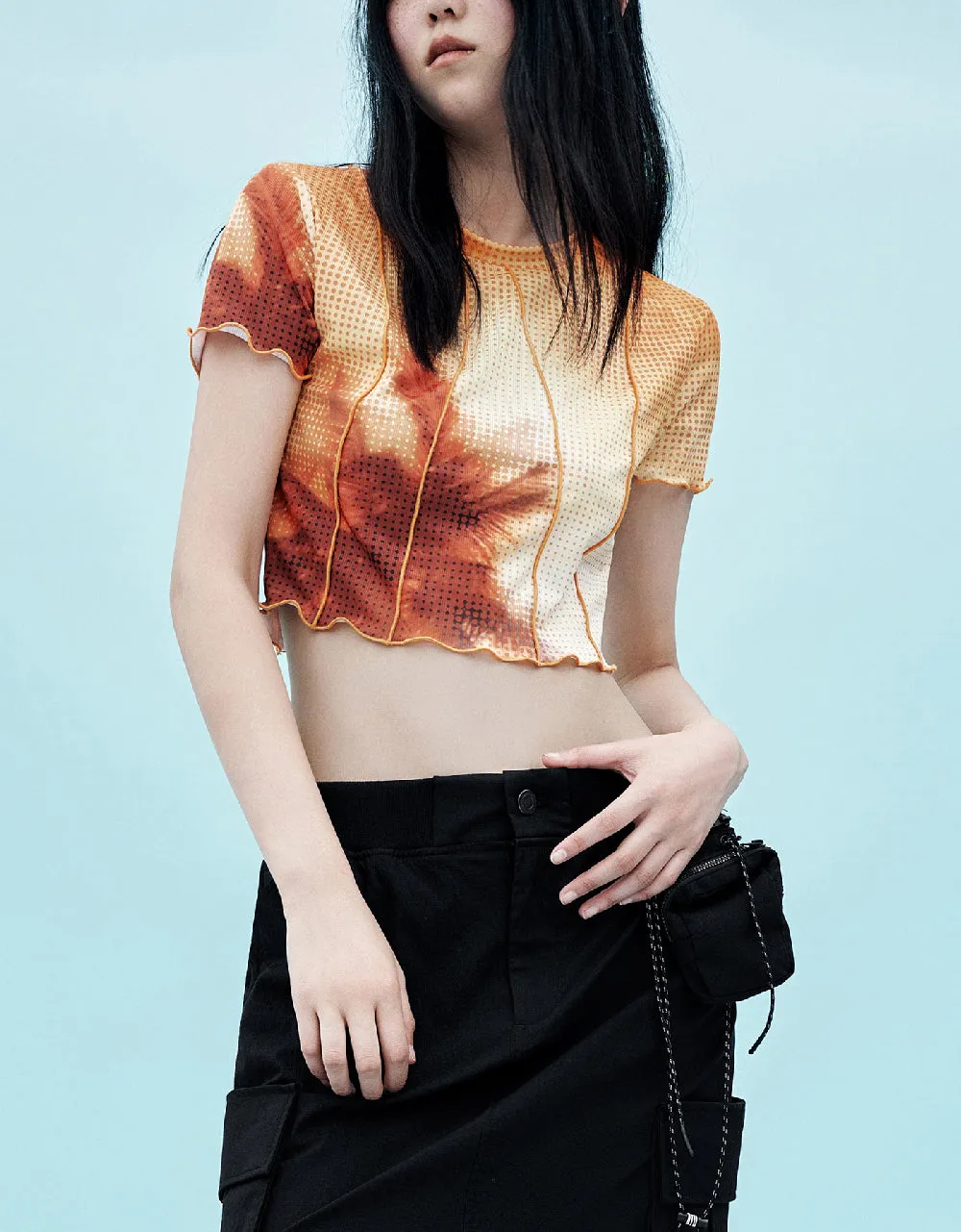 Printed Crew Neck Skinny T-Shirt sold by Urban Revivo product image thumbnail 2