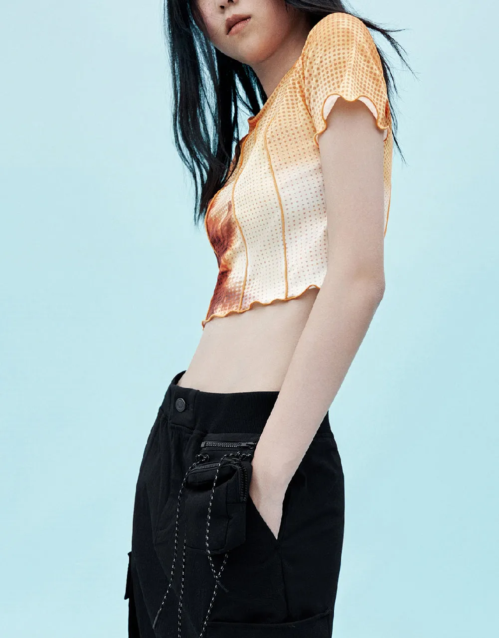 Printed Crew Neck Skinny T-Shirt sold by Urban Revivo product image thumbnail 3