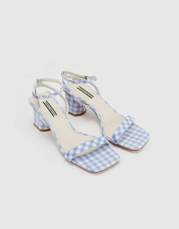 Plaid Block Heeled Sandals sold by Urban Revivo