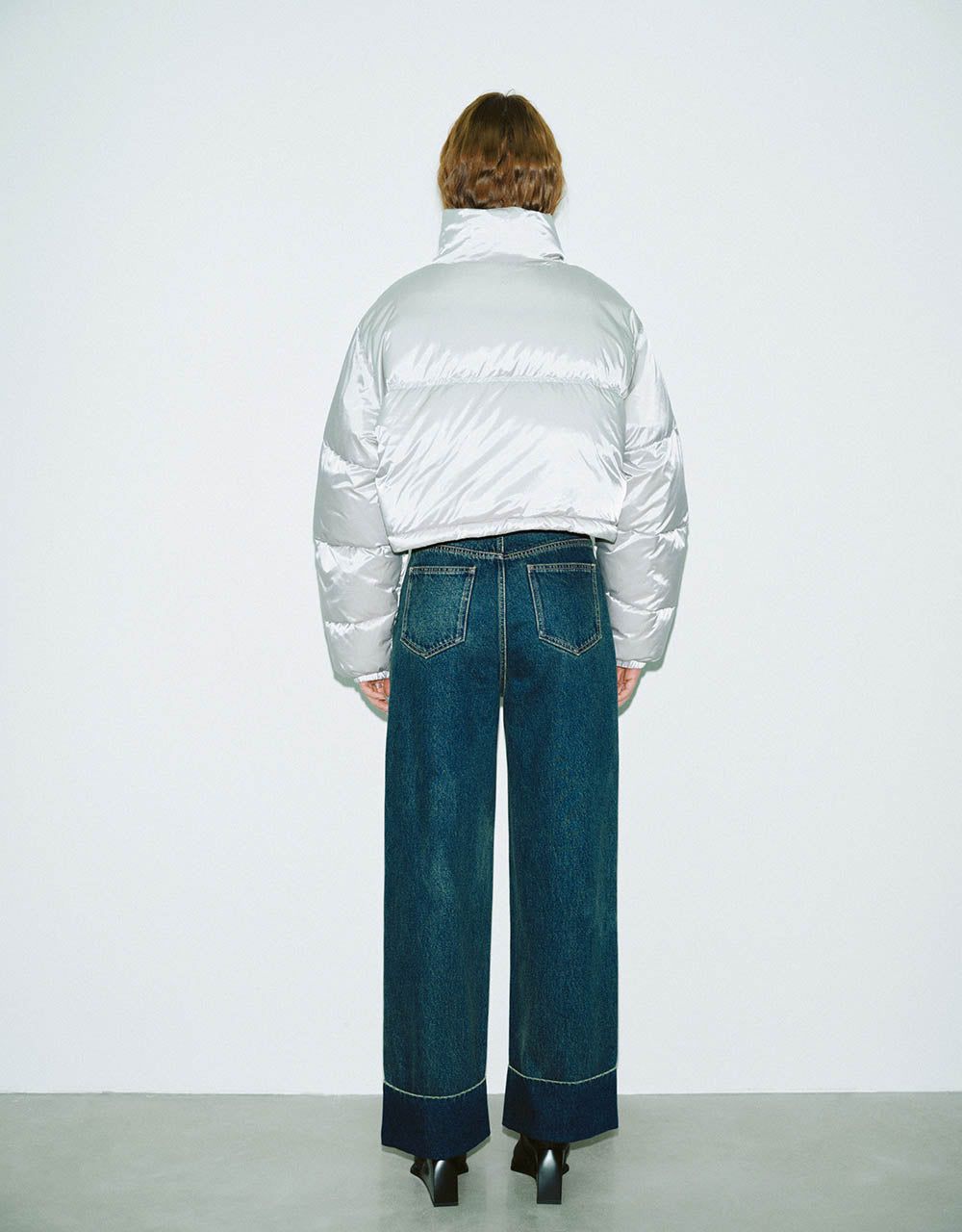 Zipper Front Stand Collar Puffer Jacket sold by Urban Revivo product image thumbnail 4