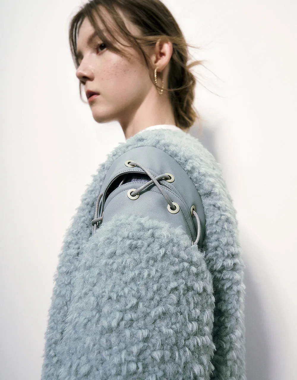 Zipper Front Furry Jacket sold by Urban Revivo product image thumbnail 5