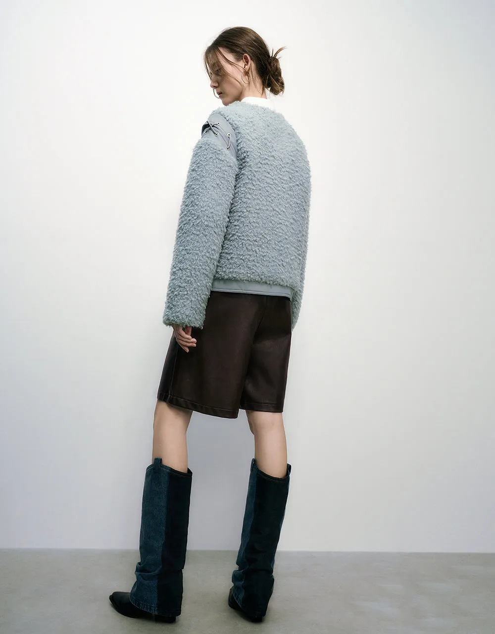 Zipper Front Furry Jacket sold by Urban Revivo product image thumbnail 4