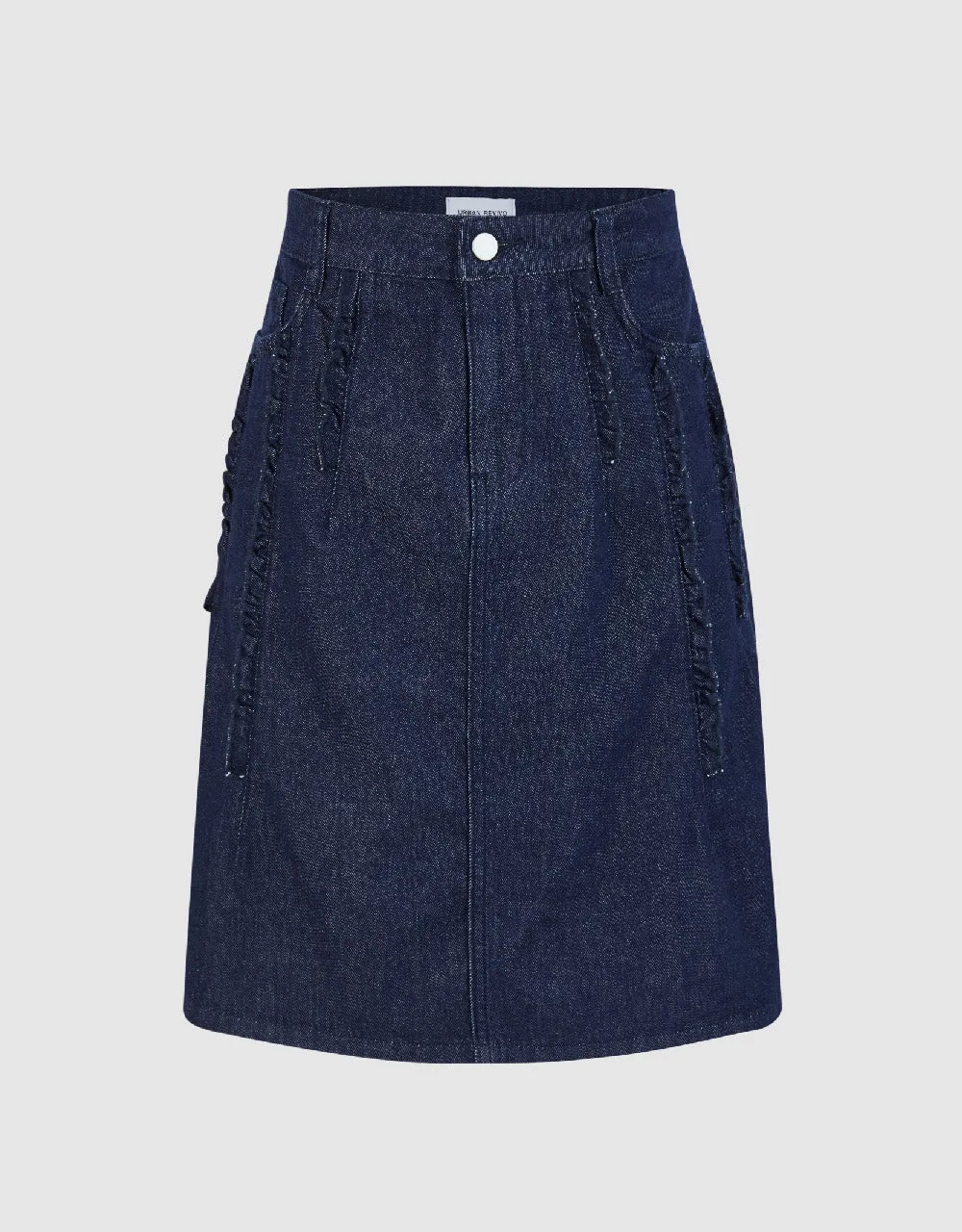 Midi A-Line Denim Skirt sold by Urban Revivo