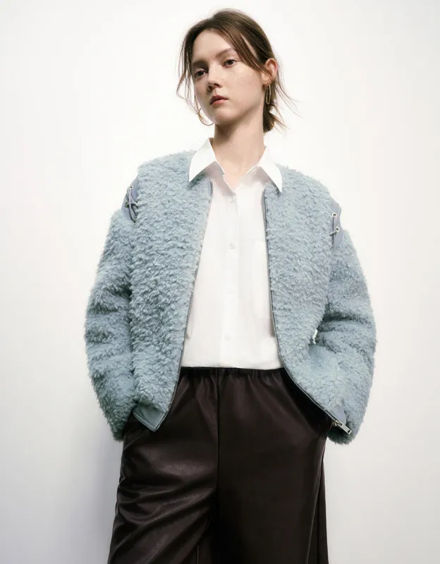 Zipper Front Furry Jacket sold by Urban Revivo
