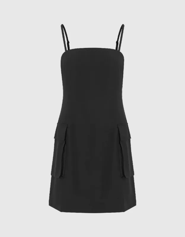Square-Cut Collar Skater Cami Dress sold by Urban Revivo