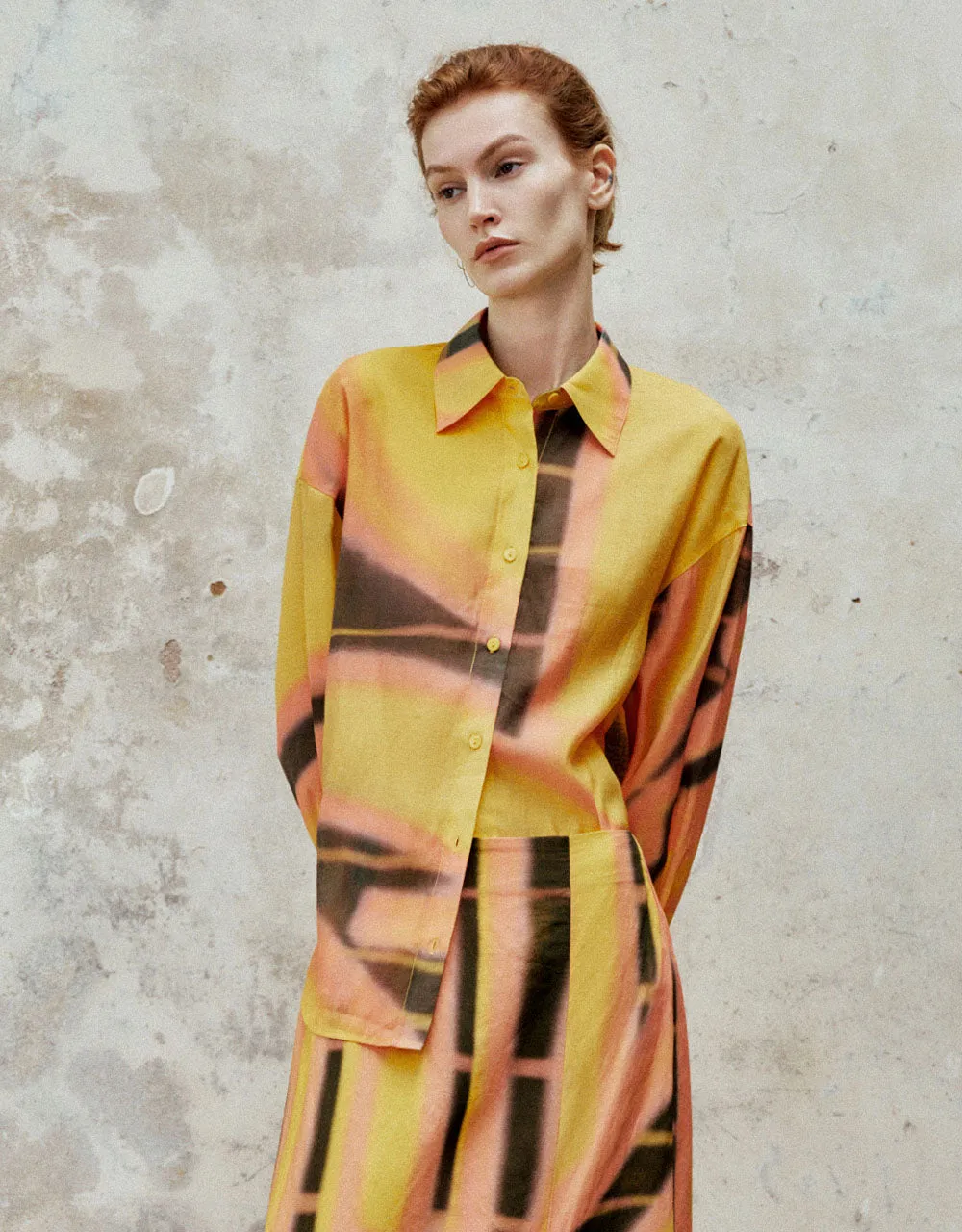 Printed Button Up Straight Shirt sold by Urban Revivo