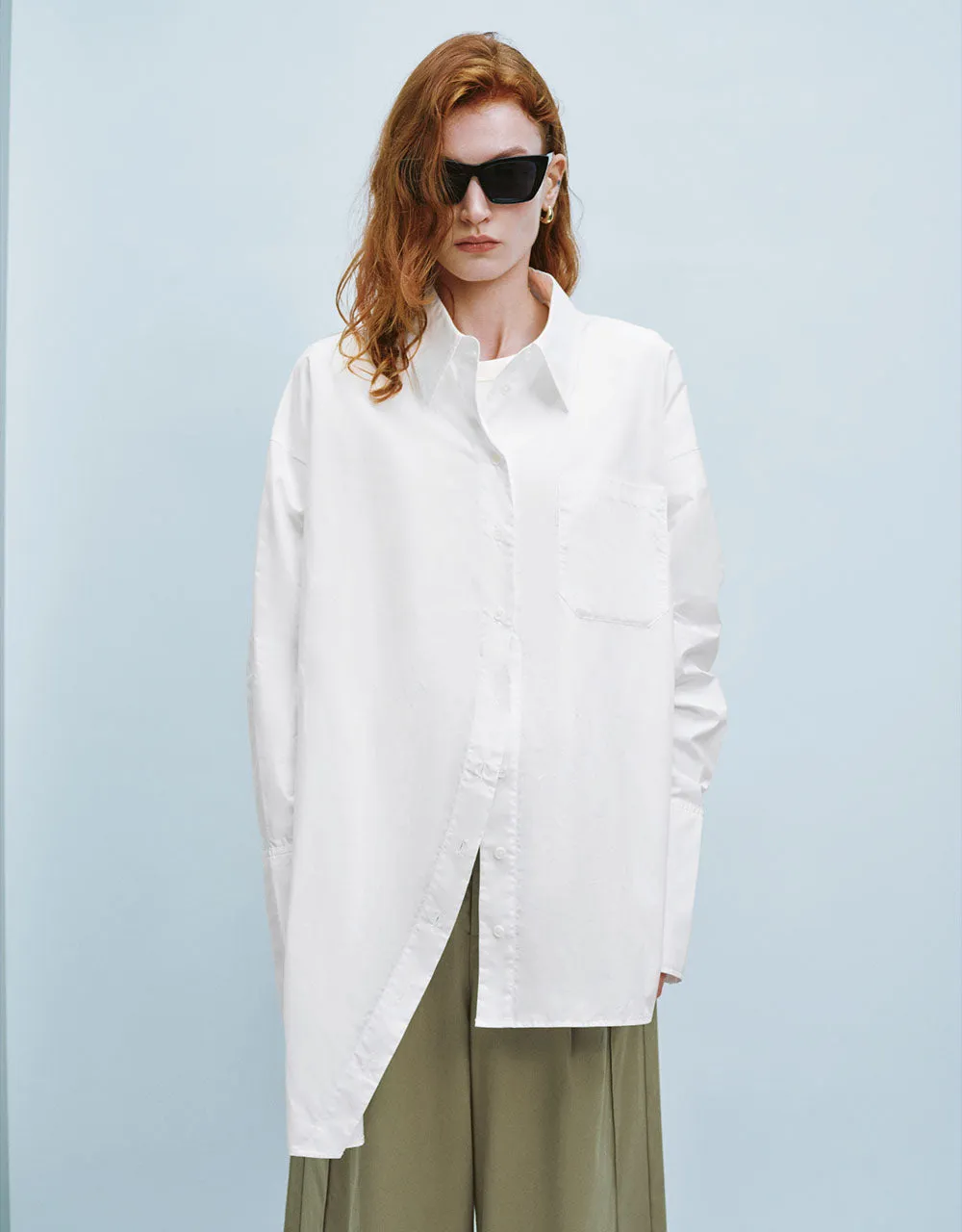 Button Up Straight Shirt sold by Urban Revivo