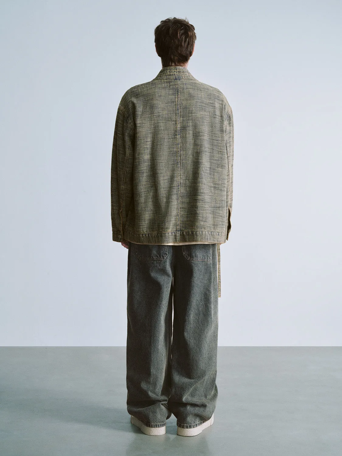 Kimono Neck Oversized Denim Jacket sold by Urban Revivo product image thumbnail 4