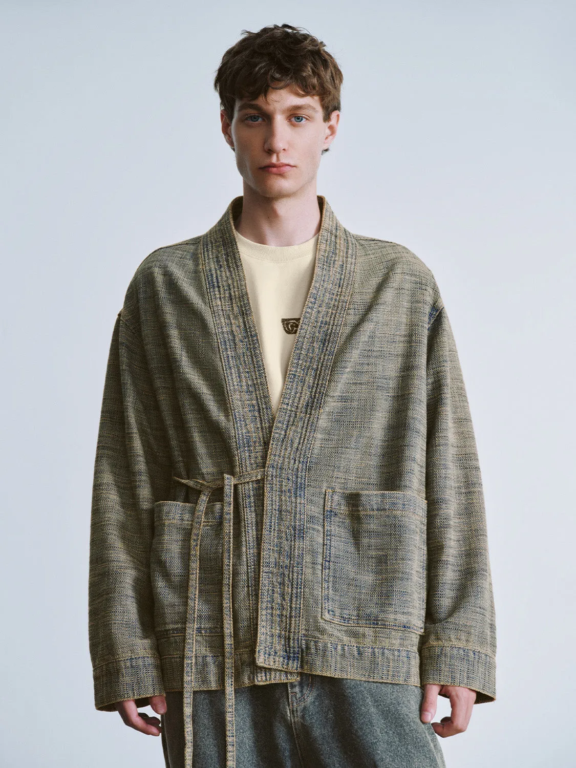 Kimono Neck Oversized Denim Jacket sold by Urban Revivo