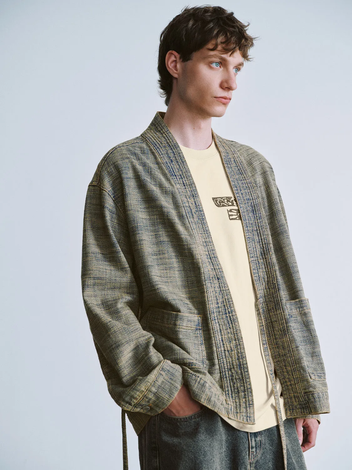 Kimono Neck Oversized Denim Jacket sold by Urban Revivo product image thumbnail 3