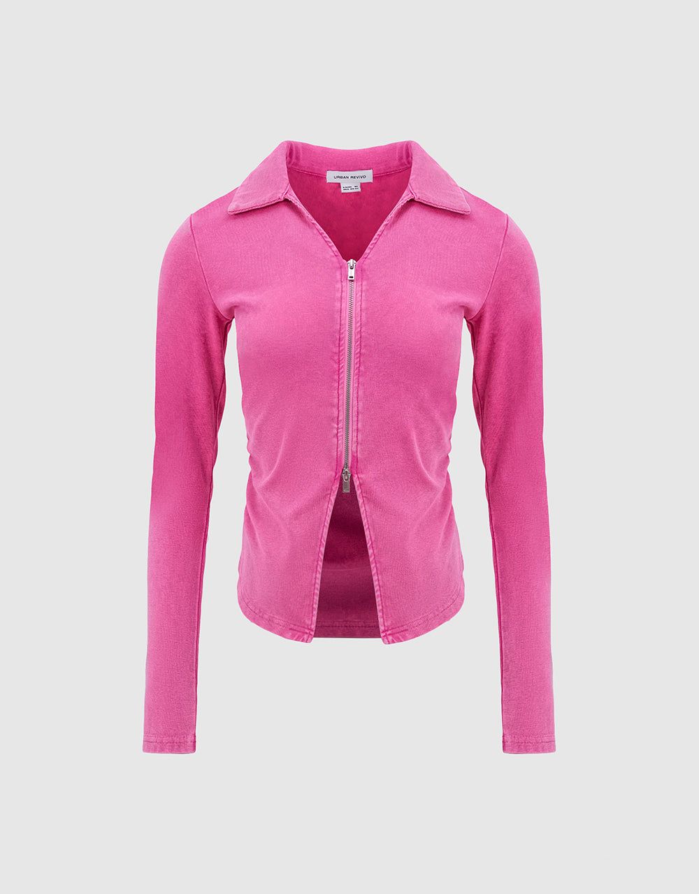 Zipper Front Knitted Skinny Shirt sold by Urban Revivo product image thumbnail 2