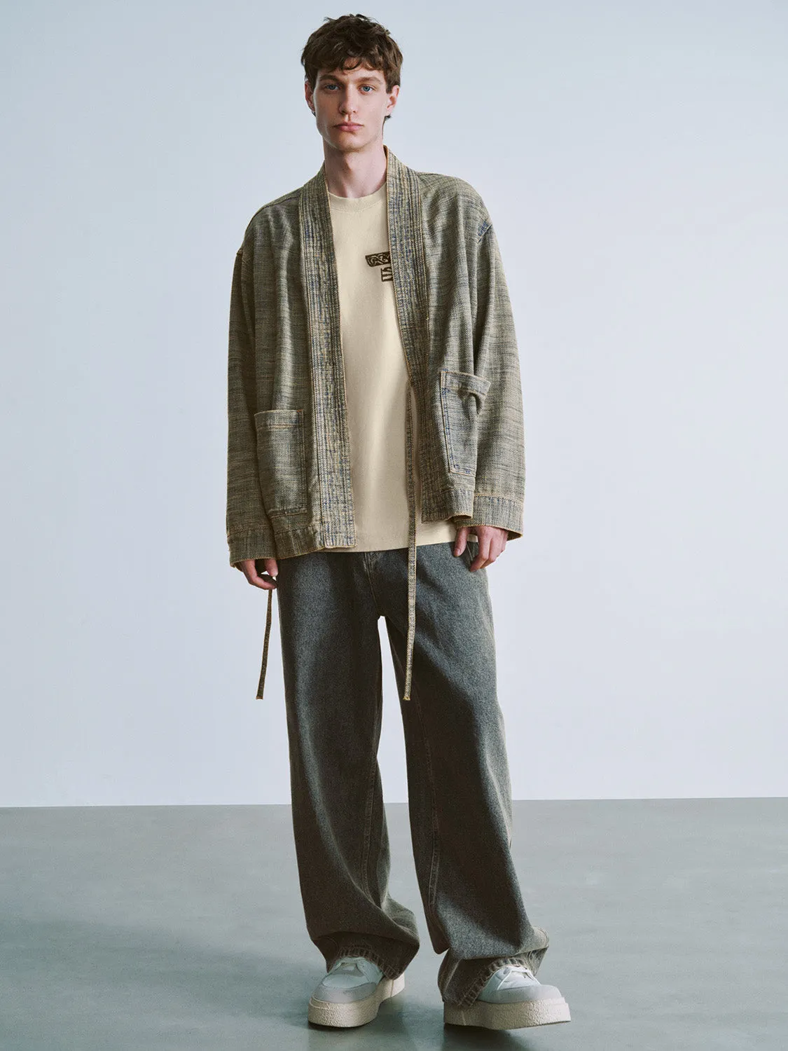 Kimono Neck Oversized Denim Jacket sold by Urban Revivo product image thumbnail 5