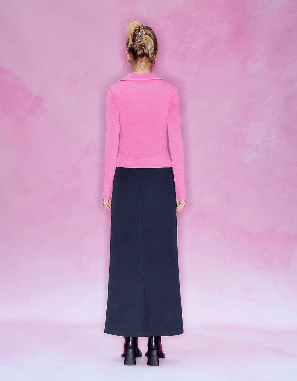 Zipper Front Knitted Skinny Shirt sold by Urban Revivo product image thumbnail 4