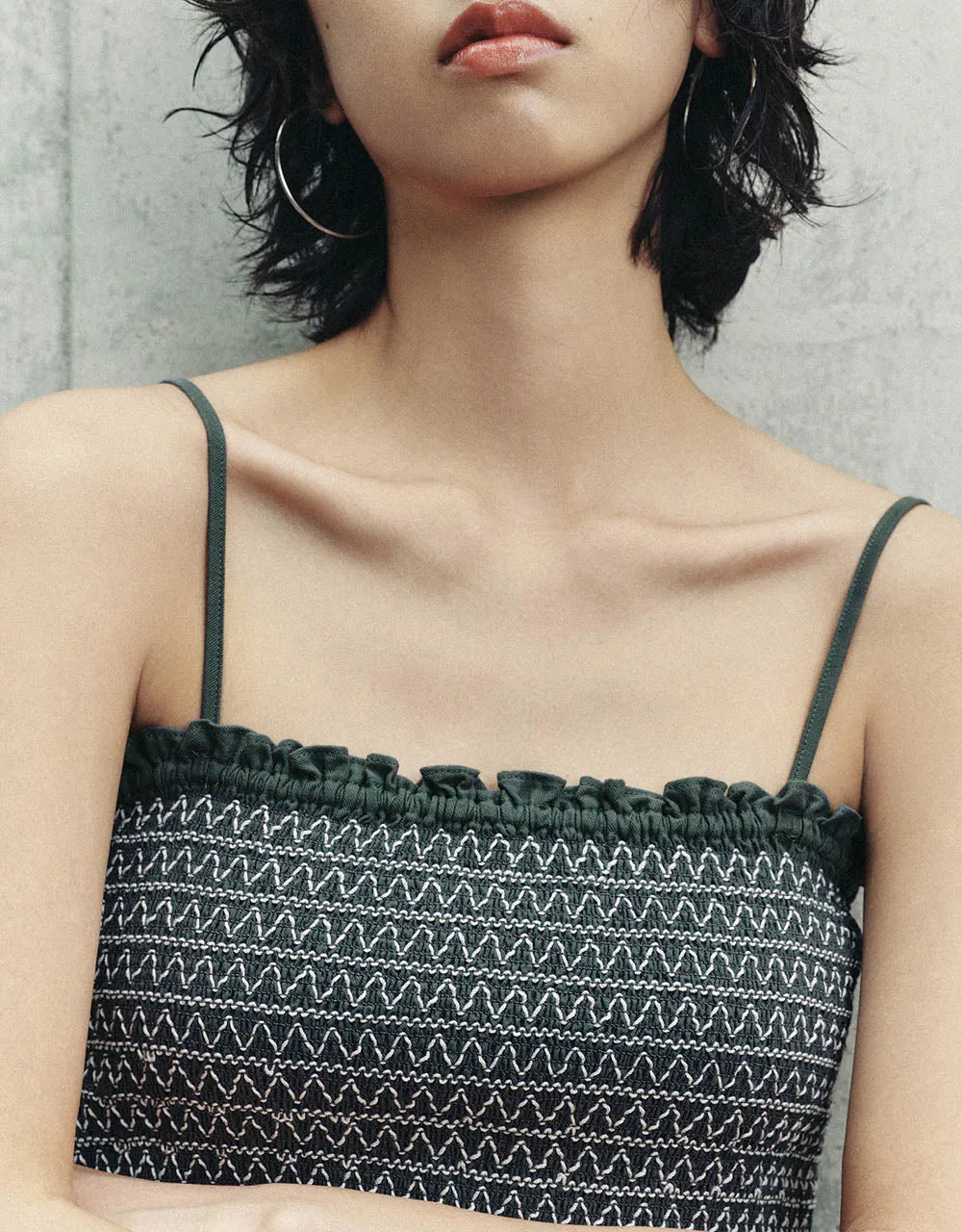 Frill Trim Cropped Cami Top sold by Urban Revivo product image thumbnail 4