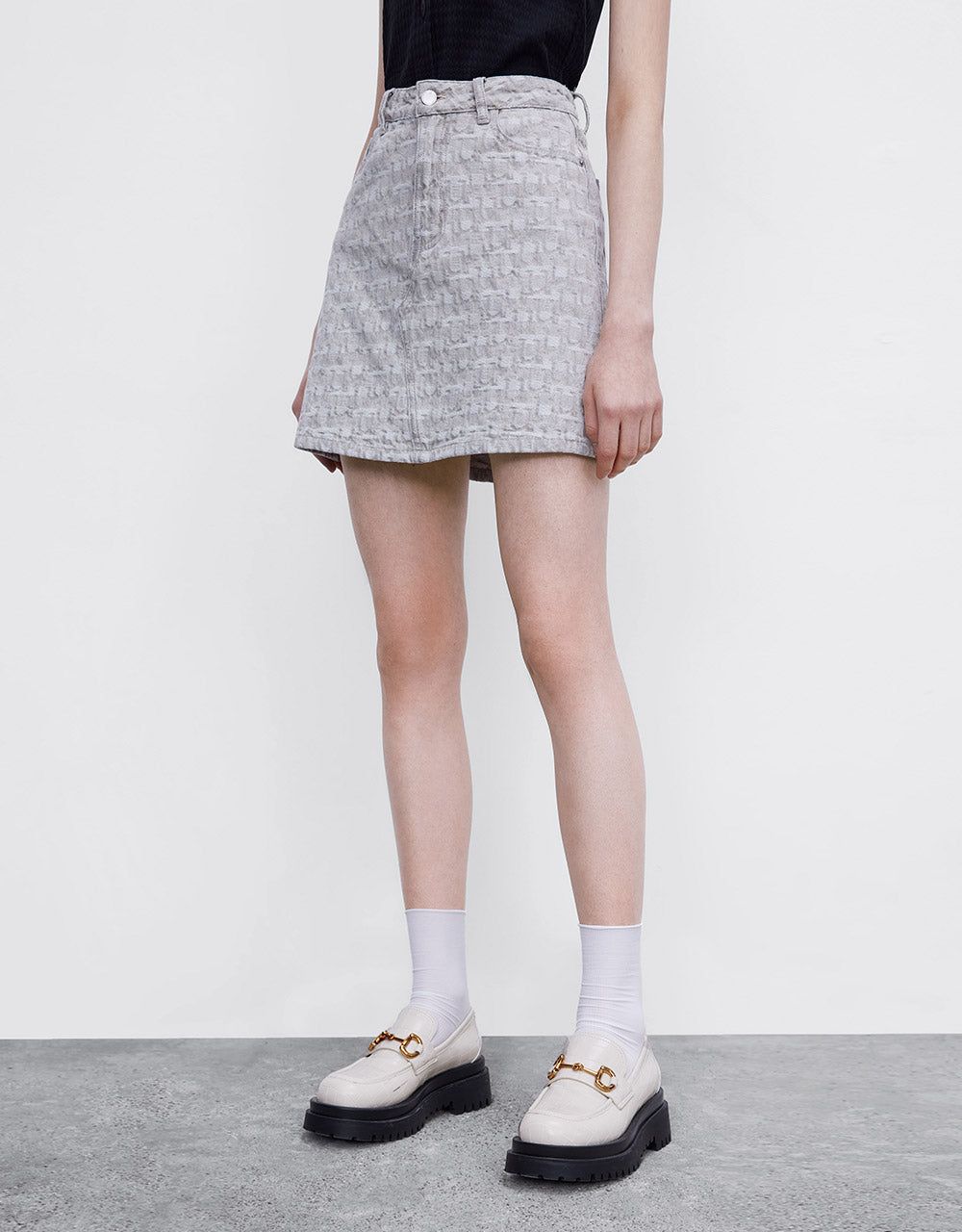 Allover Print Denim Skirt sold by Urban Revivo product image thumbnail 3