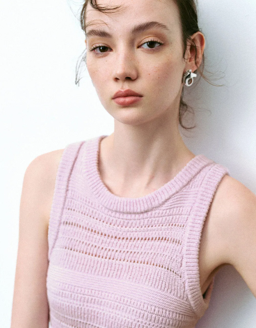 Crochet U Neck Knitted Tank Top sold by Urban Revivo product image thumbnail 3