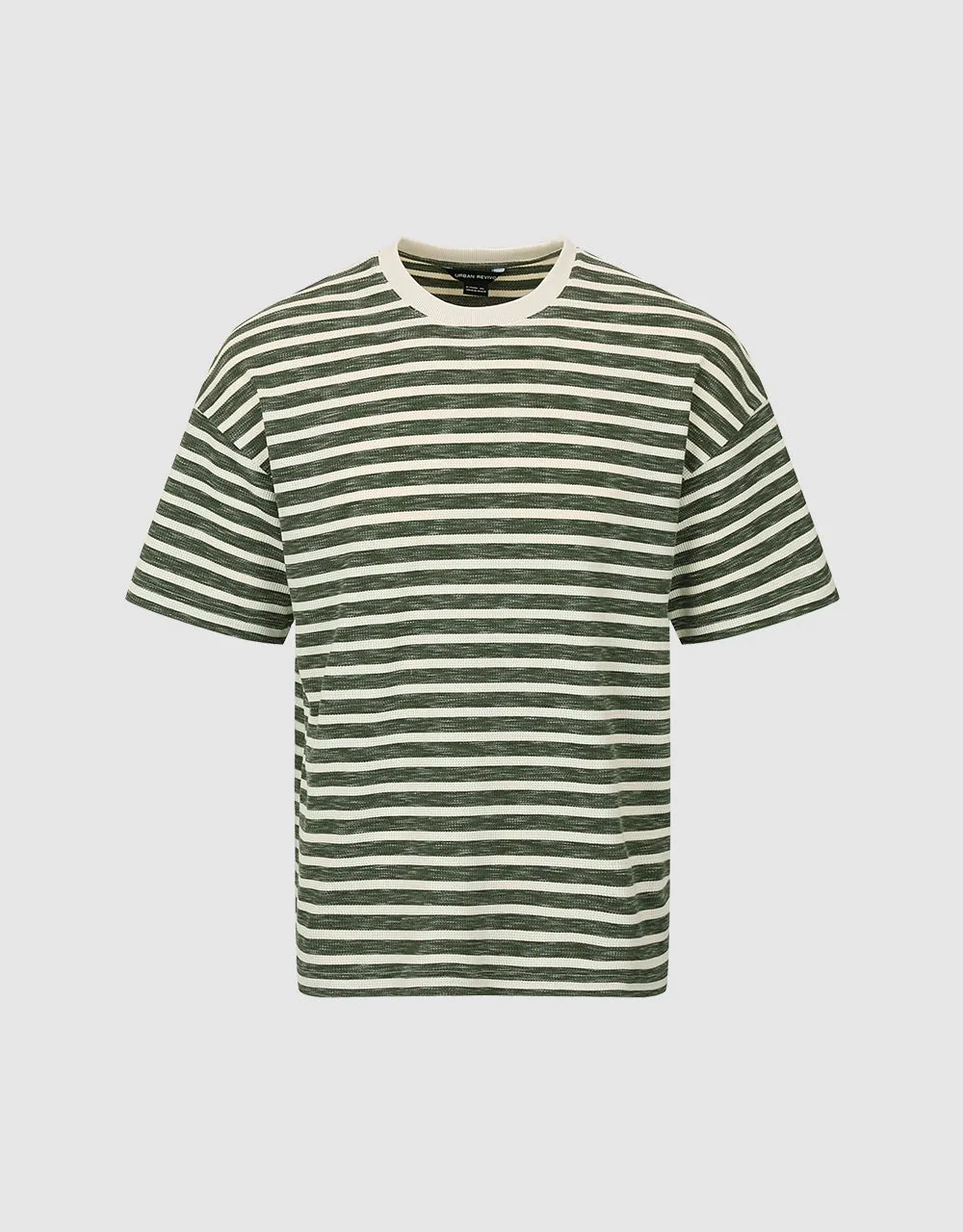 Striped Crew Neck Straight T-Shirt sold by Urban Revivo product image thumbnail 2